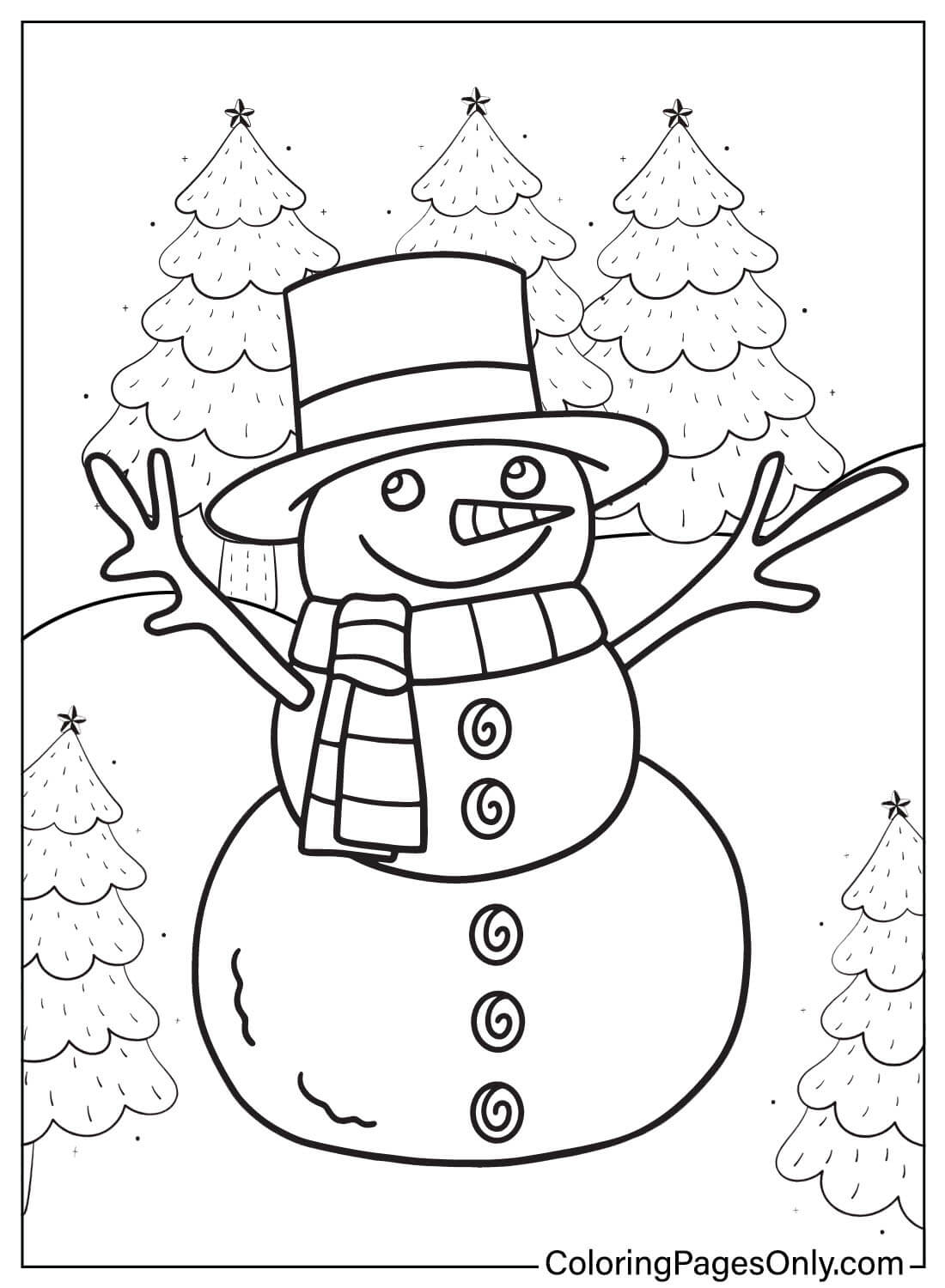 Desenho para colorir para imprimir Boneco de neve