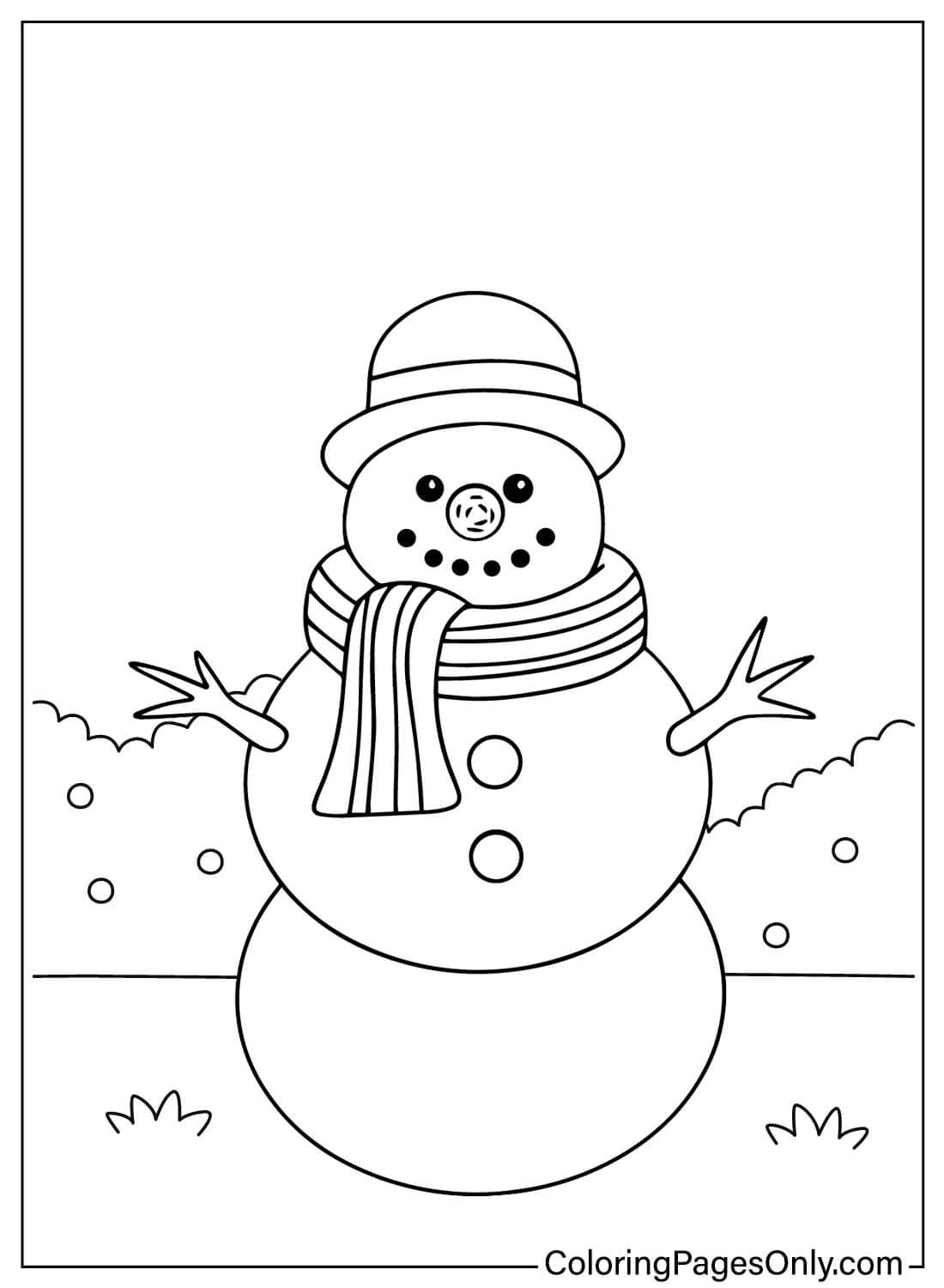 Раскраски для печати Снеговик