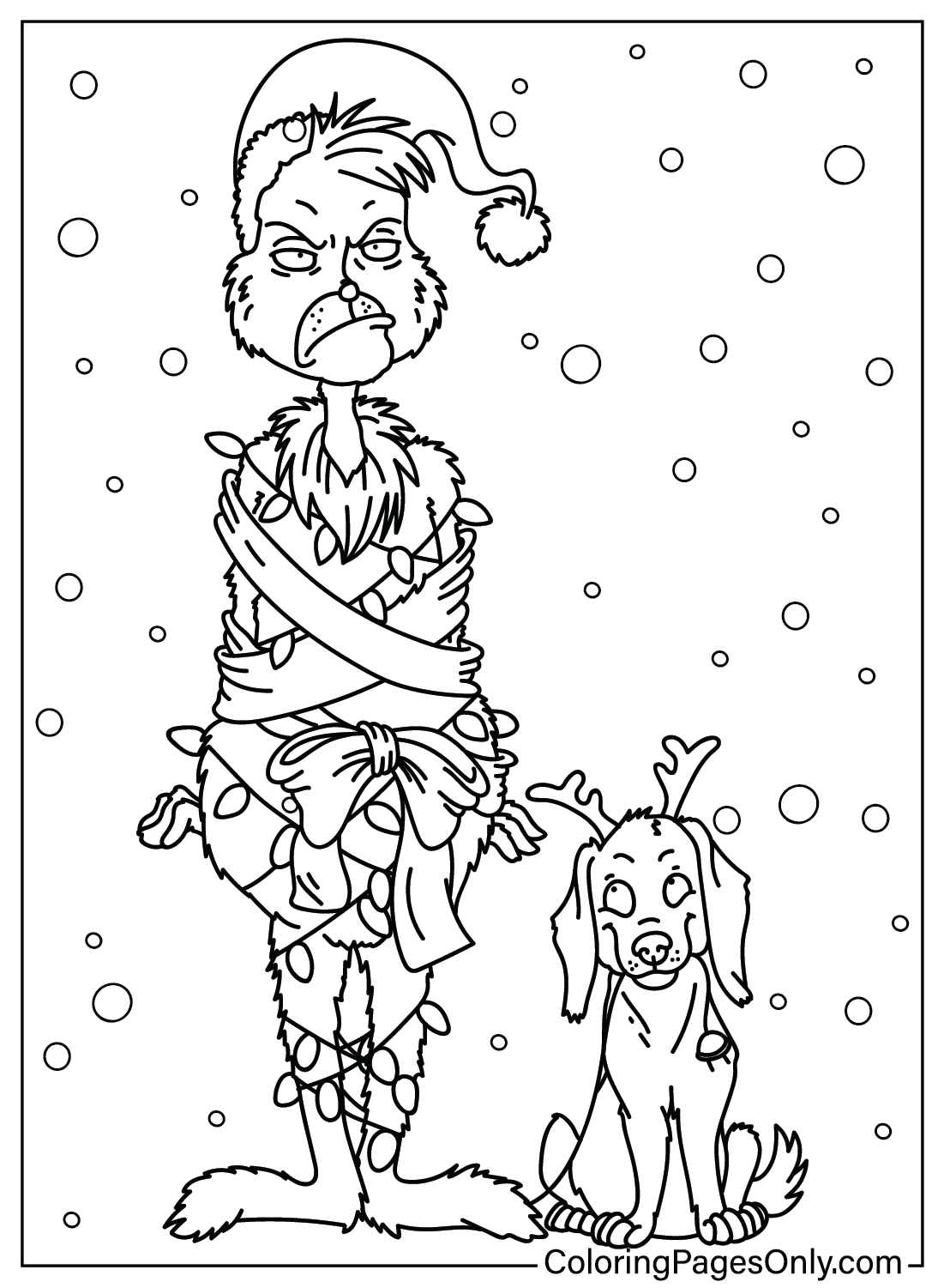 Printable Grinch Coloring Page from Grinch
