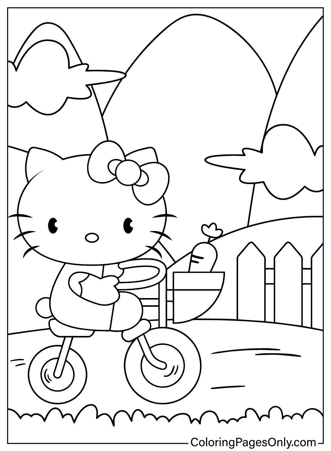 Página para colorir da Hello Kitty para impressão