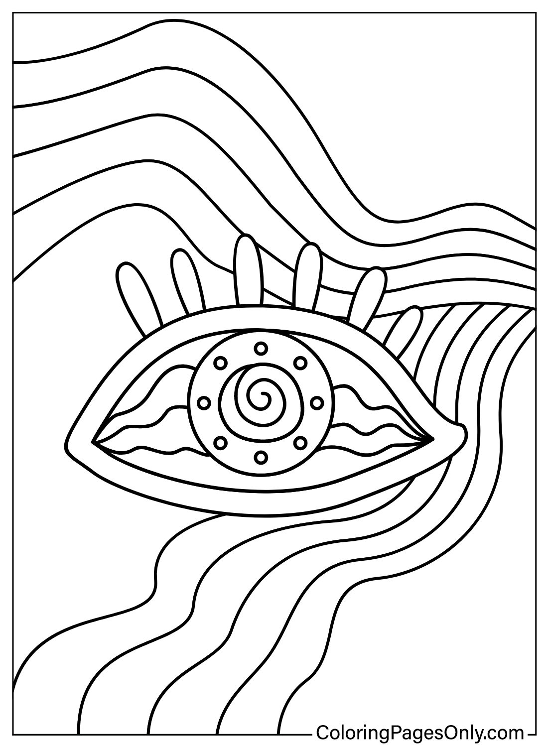 Printable Hippie Coloring Page from Hippie