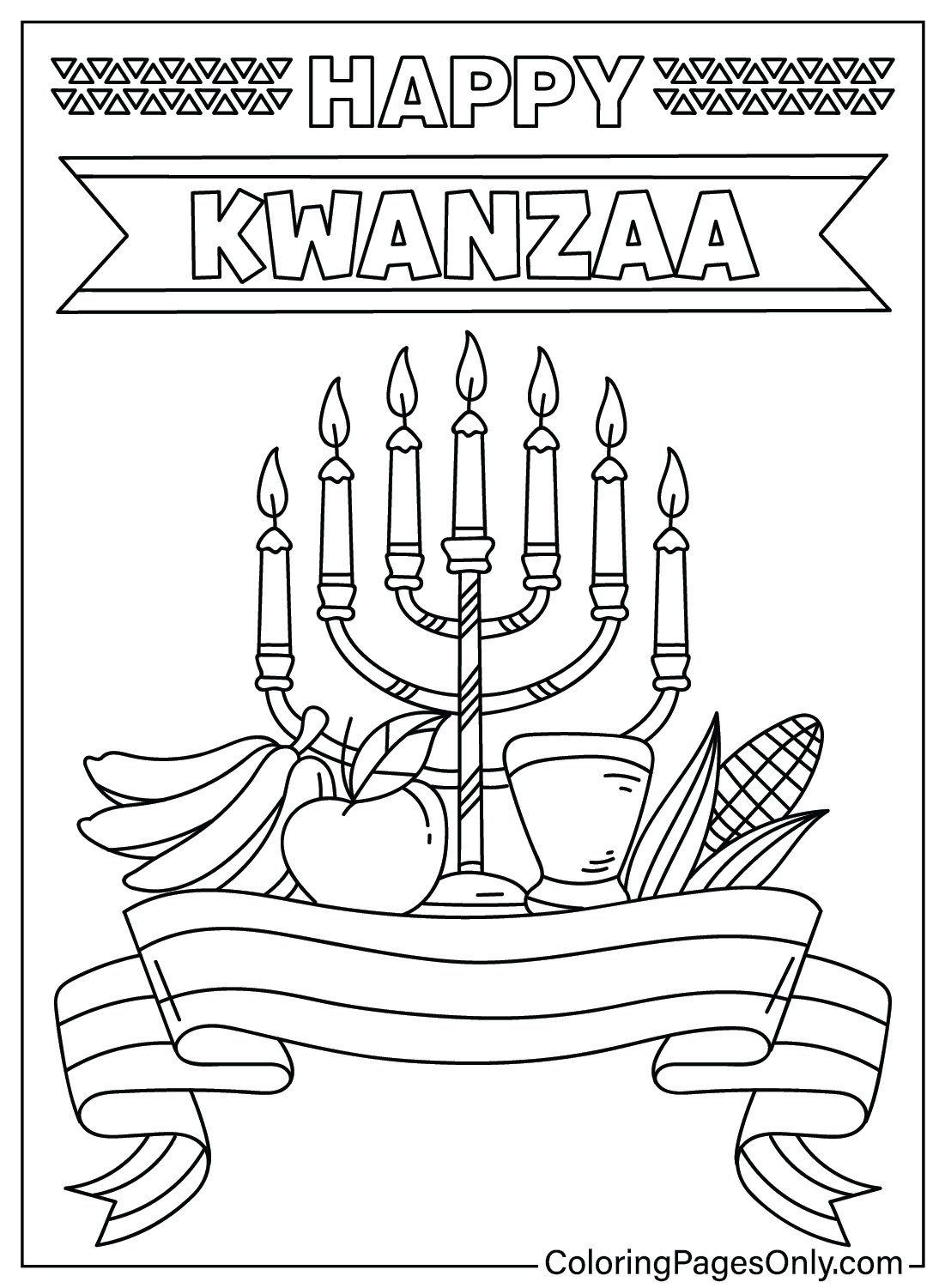 Página para colorear de Kwanzaa imprimible de Kwanzaa