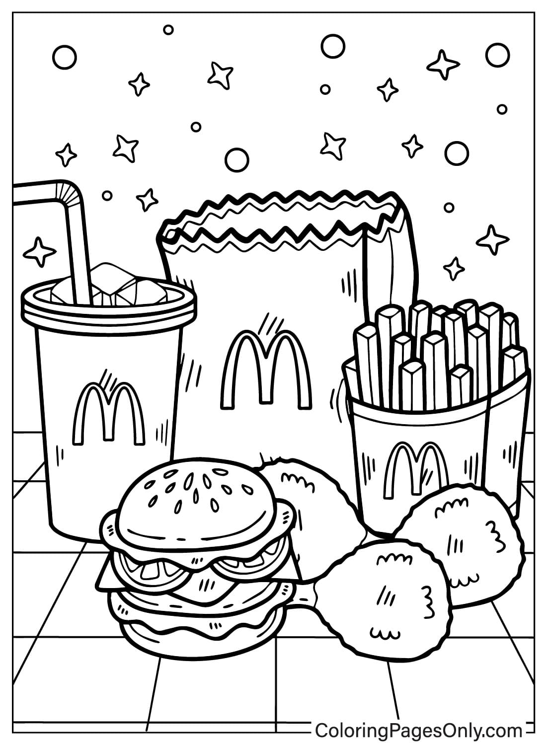 Página para colorir do McDonalds para impressão no McDonald's