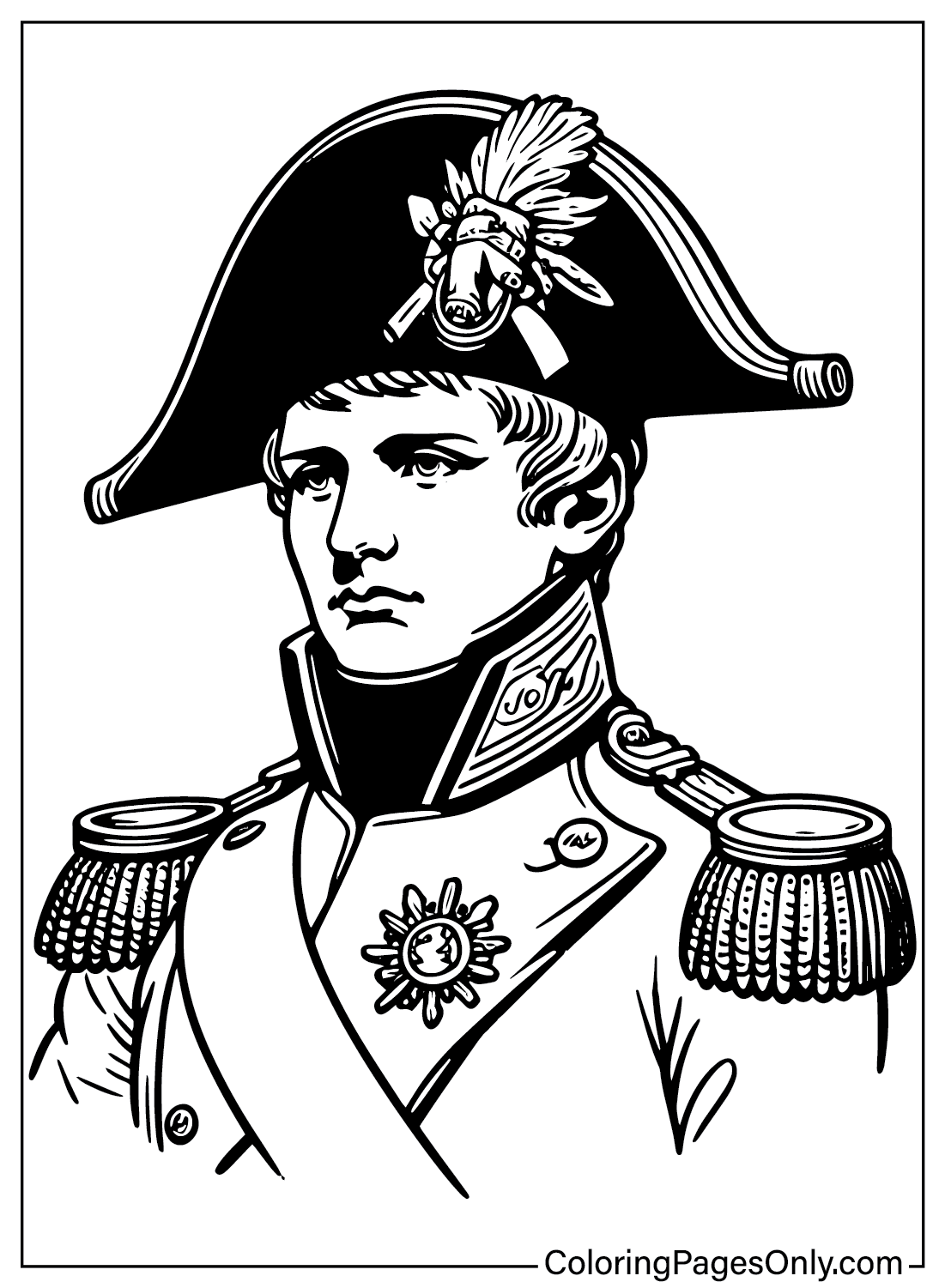 Página para colorear de Napoleón Bonaparte imprimible de Napoleón Bonaparte