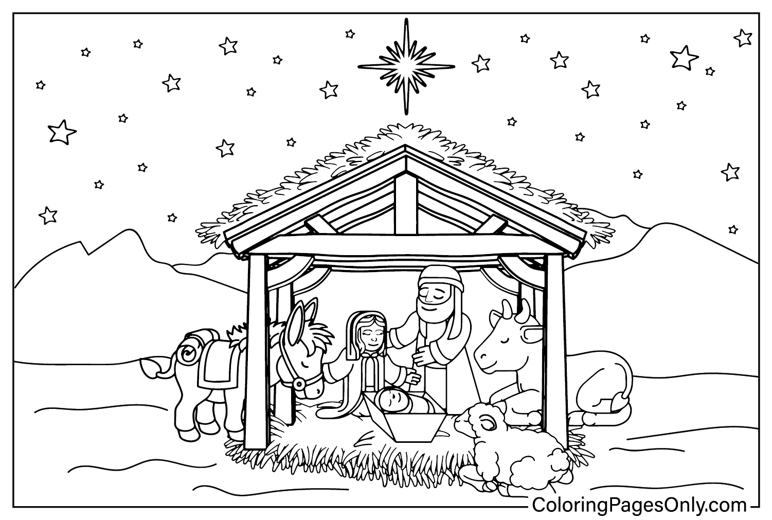 22 Nativity Coloring Pages - ColoringPagesOnly.com