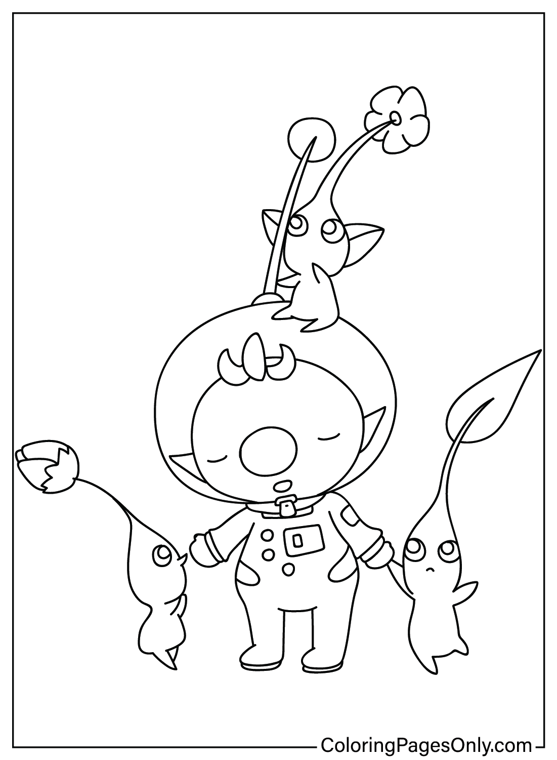 Printable Pikmin Coloring Page from Pikmin