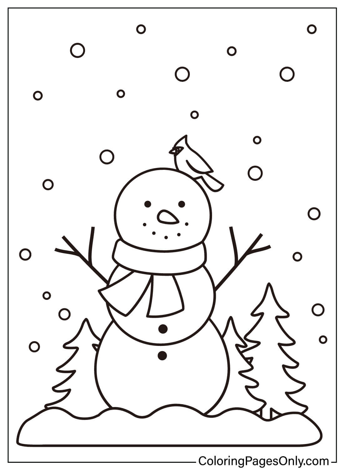 Раскраски Снеговик для печати