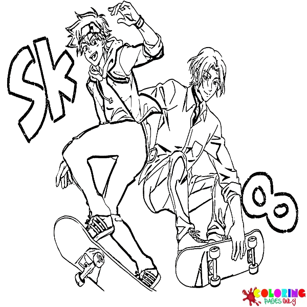 SK8 the Infinity Coloring Pages