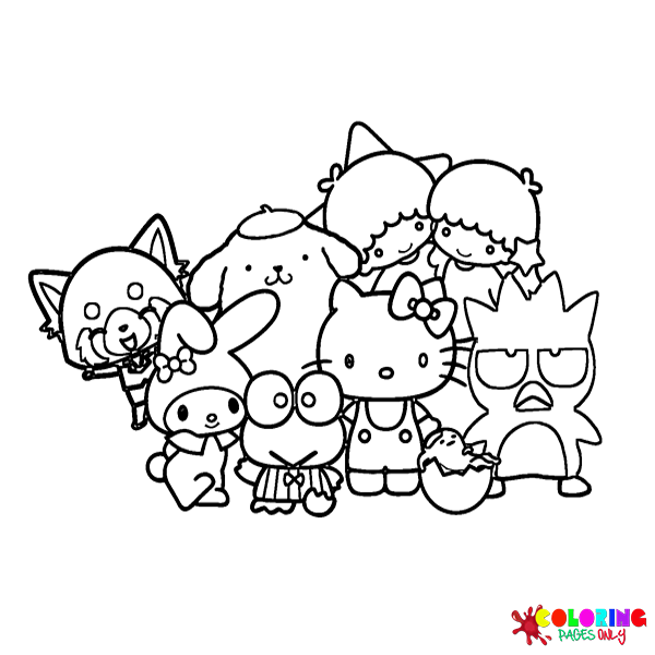 50 Sanrio Characters Coloring Pages Free Printable PDF