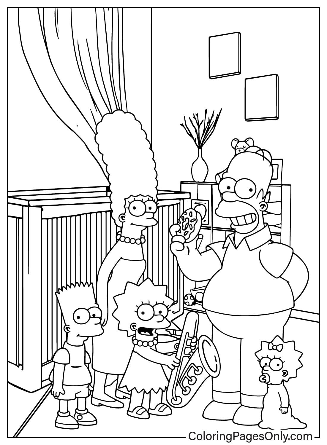 Simpsons Coloring Page Free Printable