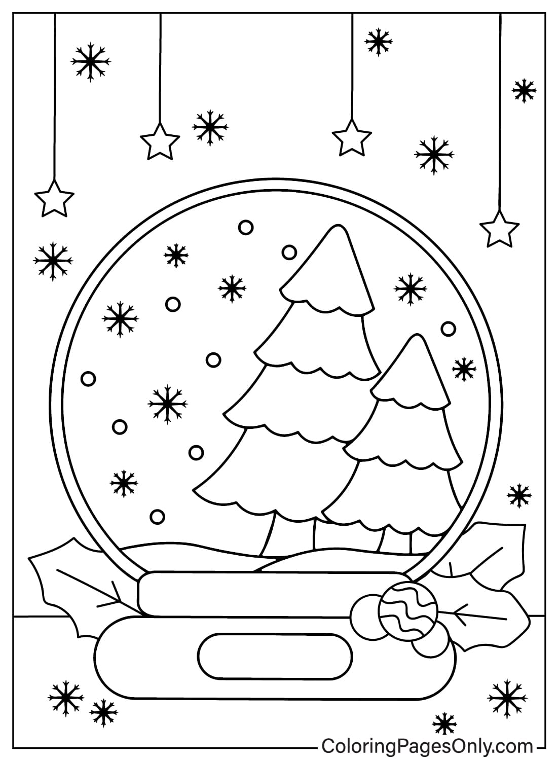 Desenhos para colorir do globo de neve para crianças do Snow Globe