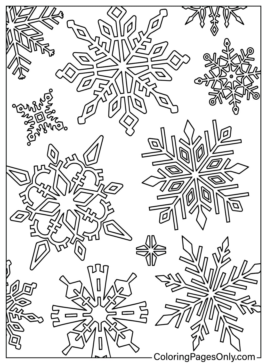 Ausmalbilder Schneeflocken kostenlos von Snowflake