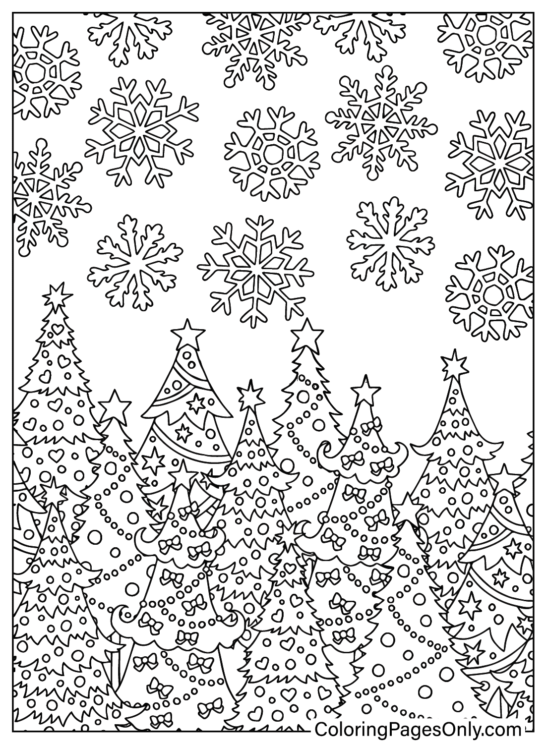 Página para colorear de copo de nieve PDF de Snowflake