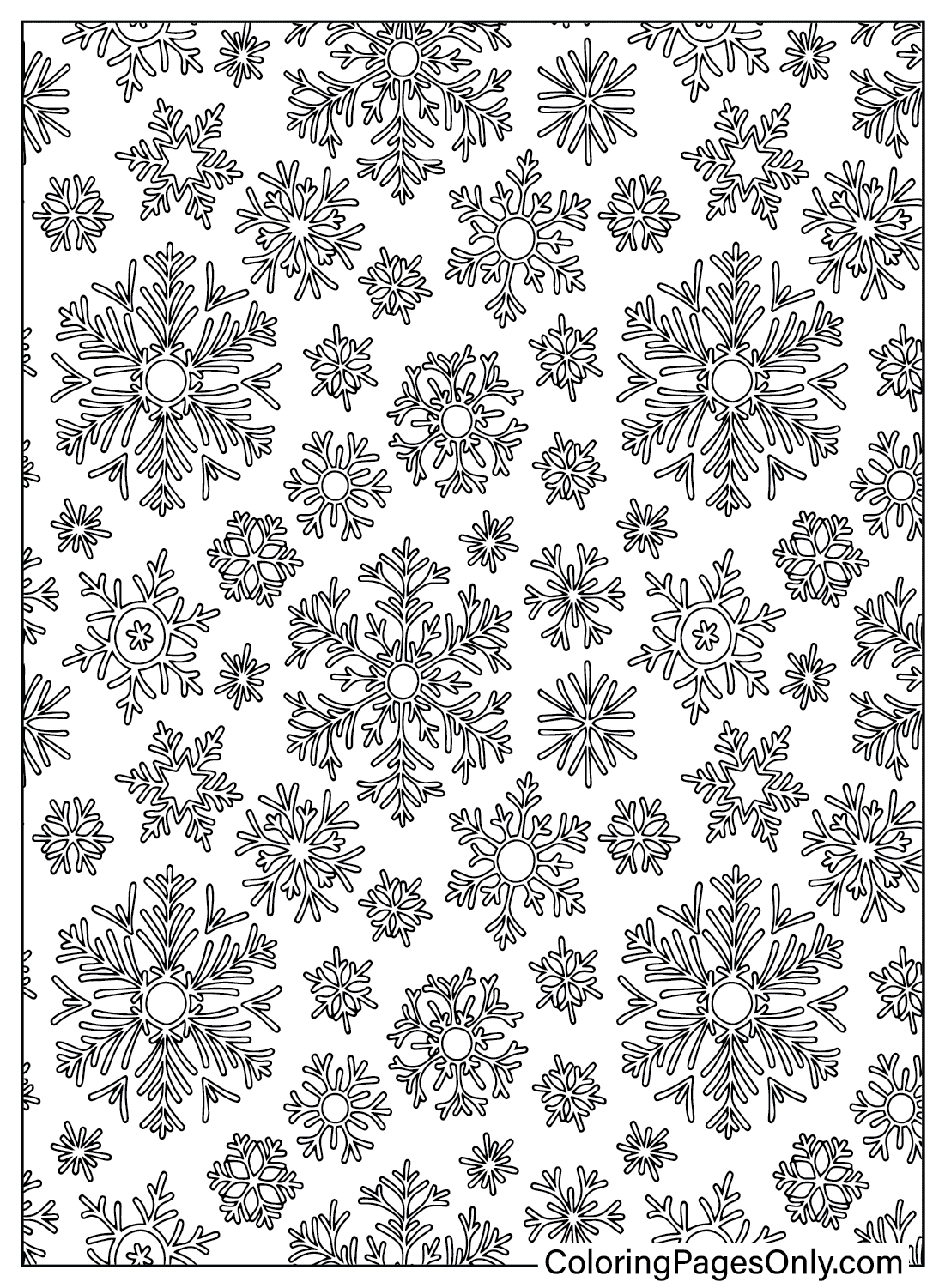 Página para colorear de copo de nieve de Snowflake