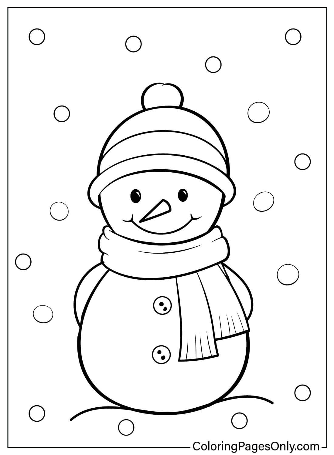 Disegni da colorare di pupazzo di neve per bambini