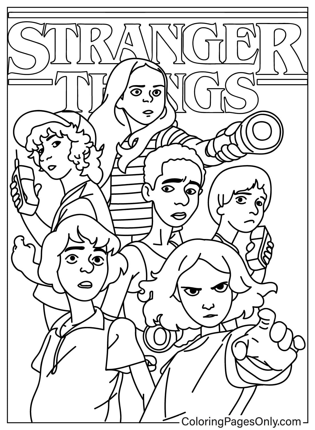 Stranger Things Free Coloring Page from Stranger Things