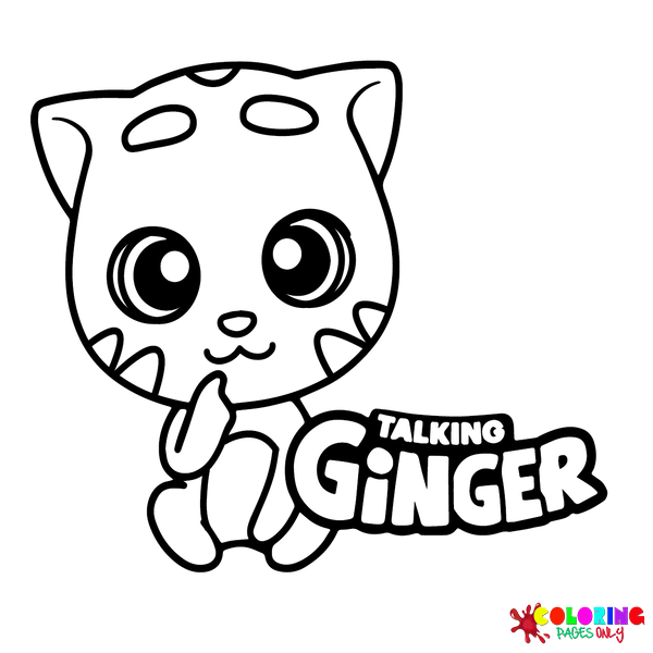 Talking Ginger Coloring Pages