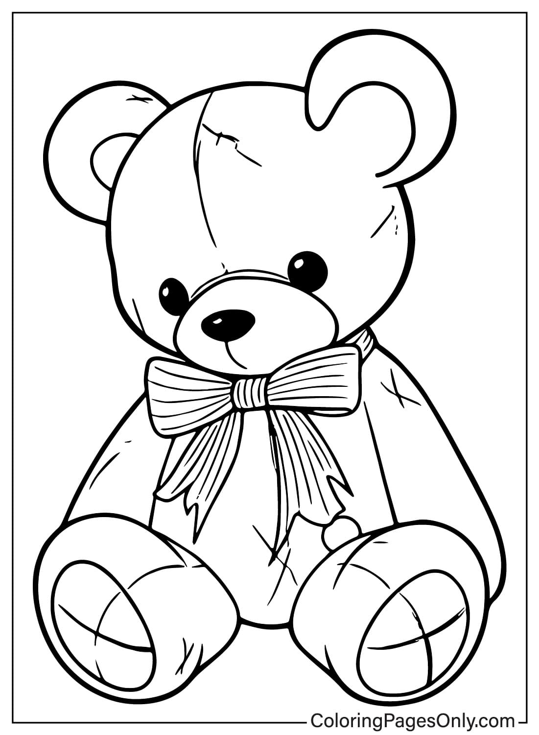 泰迪熊着色页免费来自泰迪熊