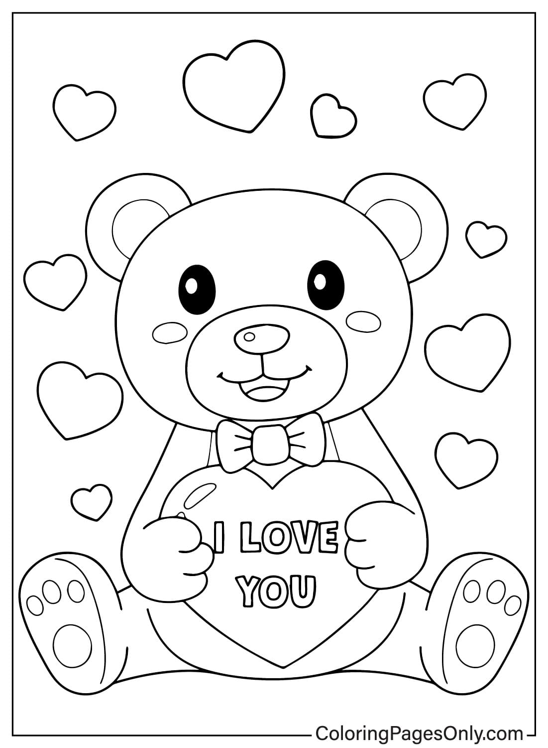 Pagina da colorare di Teddy Bear stampabile da Teddy Bear