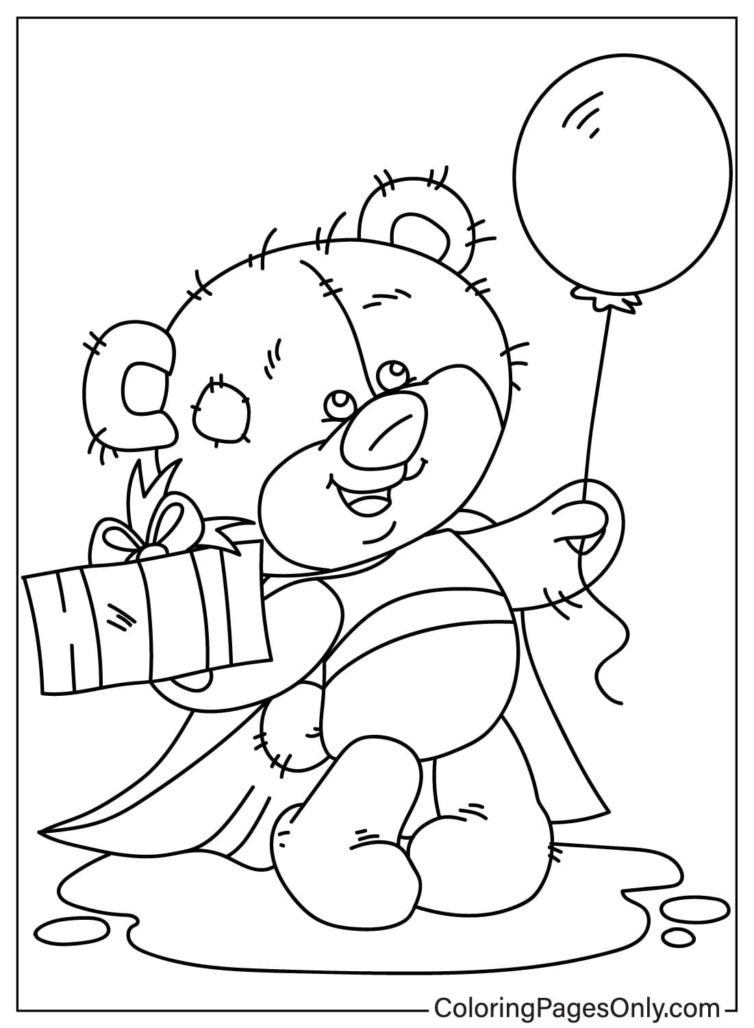 Coloriage ours en peluche de Teddy Bear