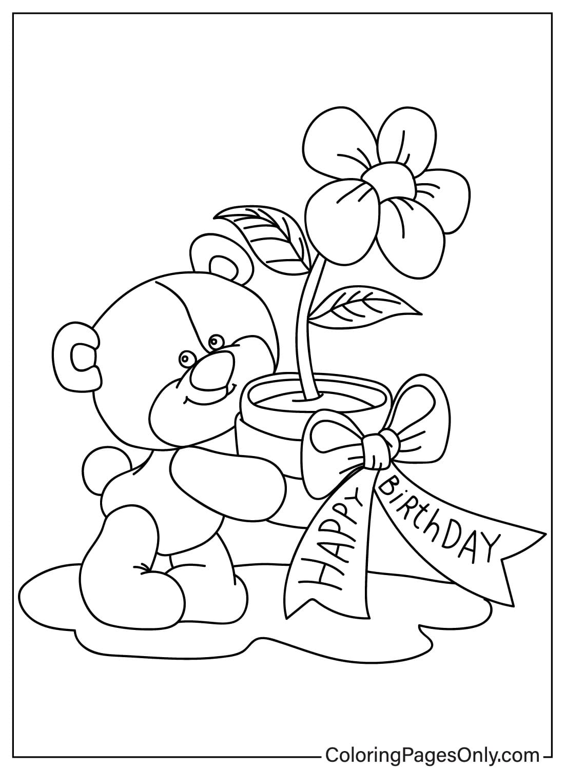 Página para colorir para impressão gratuita do Teddy Bear da Teddy Bear