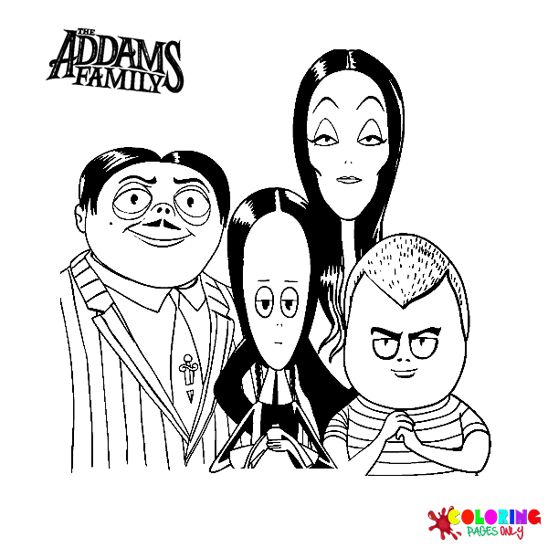Disegni da colorare della famiglia Addams