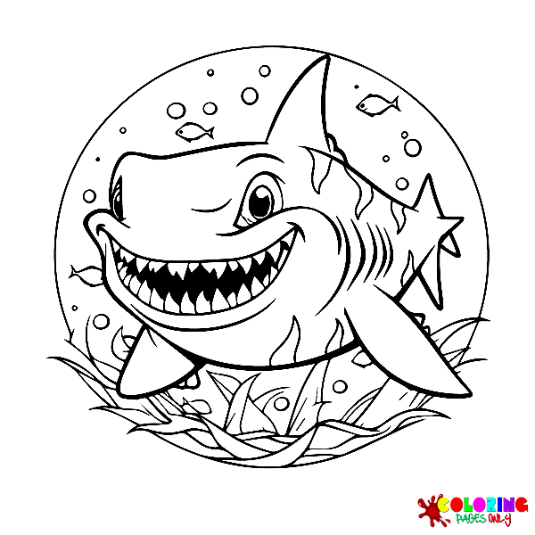 Desenhos para colorir de tubarão-tigre