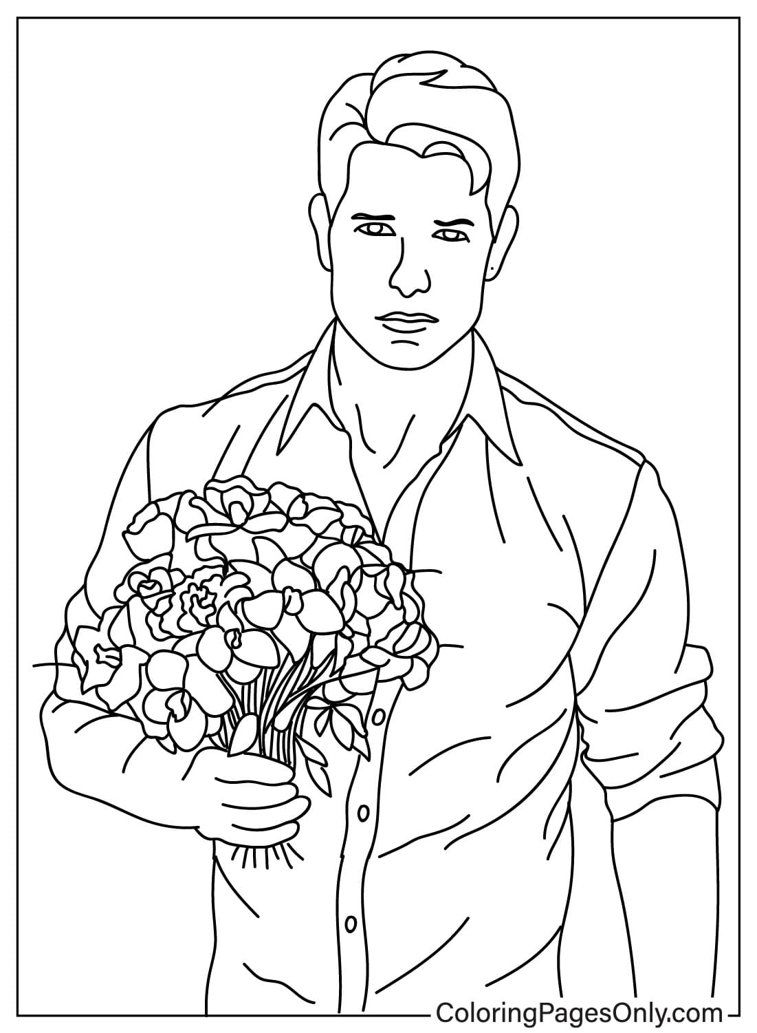 Página para colorear de Tom Cruise para imprimir gratis de Tom Cruise