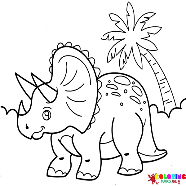 Triceratops Para Colorear