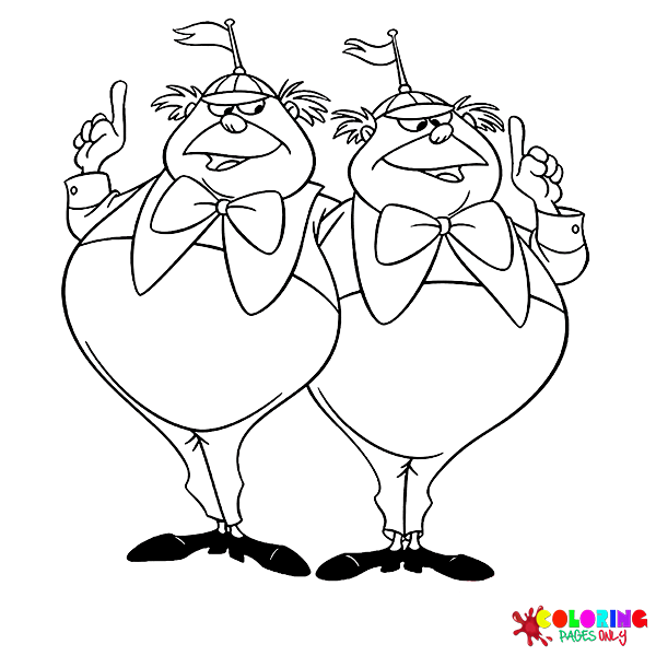 Tweedledum and Tweedledee Coloring Pages