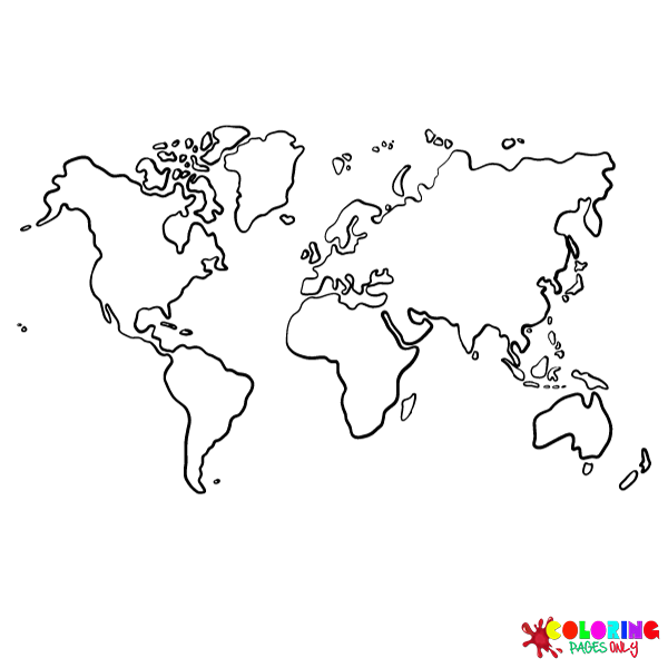世界地图着色页