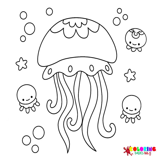 Desenhos de medusas para colorir