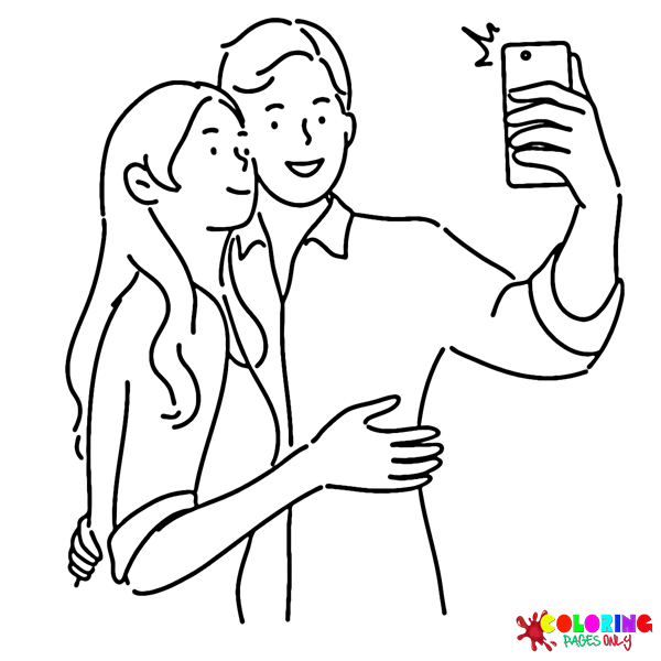 Disegni da colorare selfie