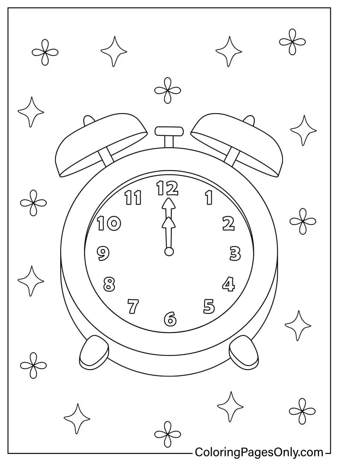 Alarm Clock Coloring Page Free from Alarm Clock