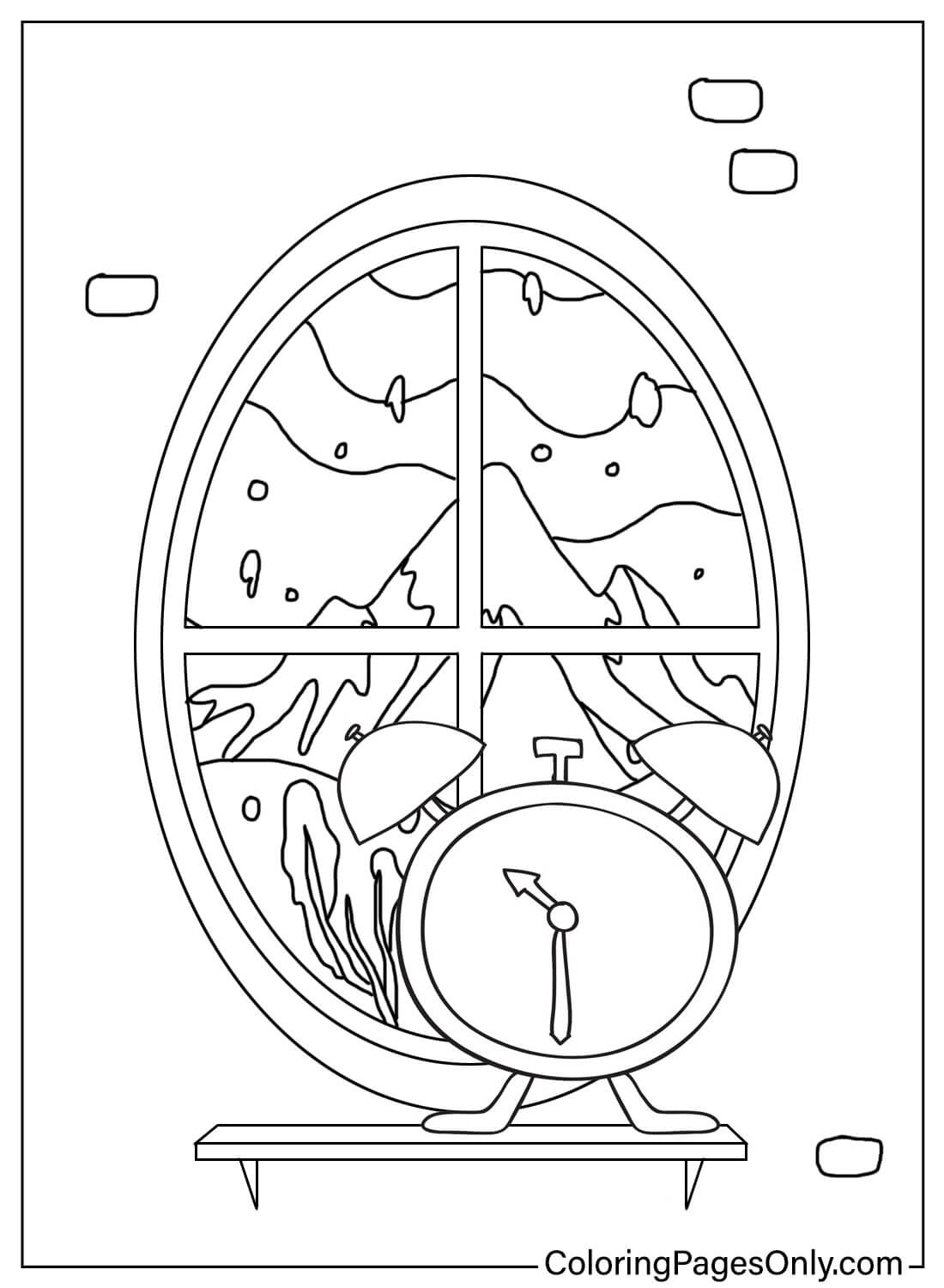 Alarm Clock Printable Coloring Page from Alarm Clock