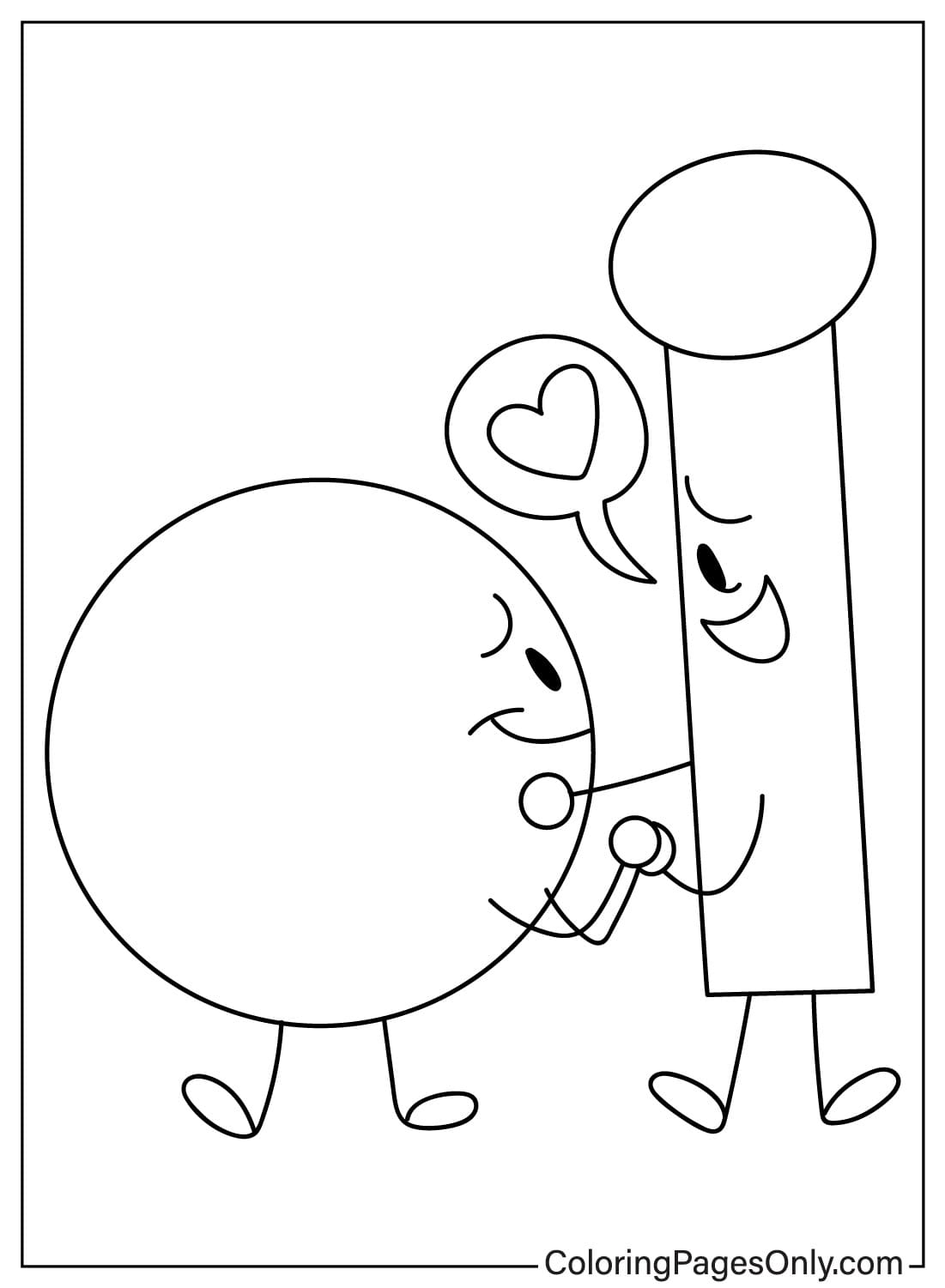 BFDI Coloring Page Free from Battle for Dream Island