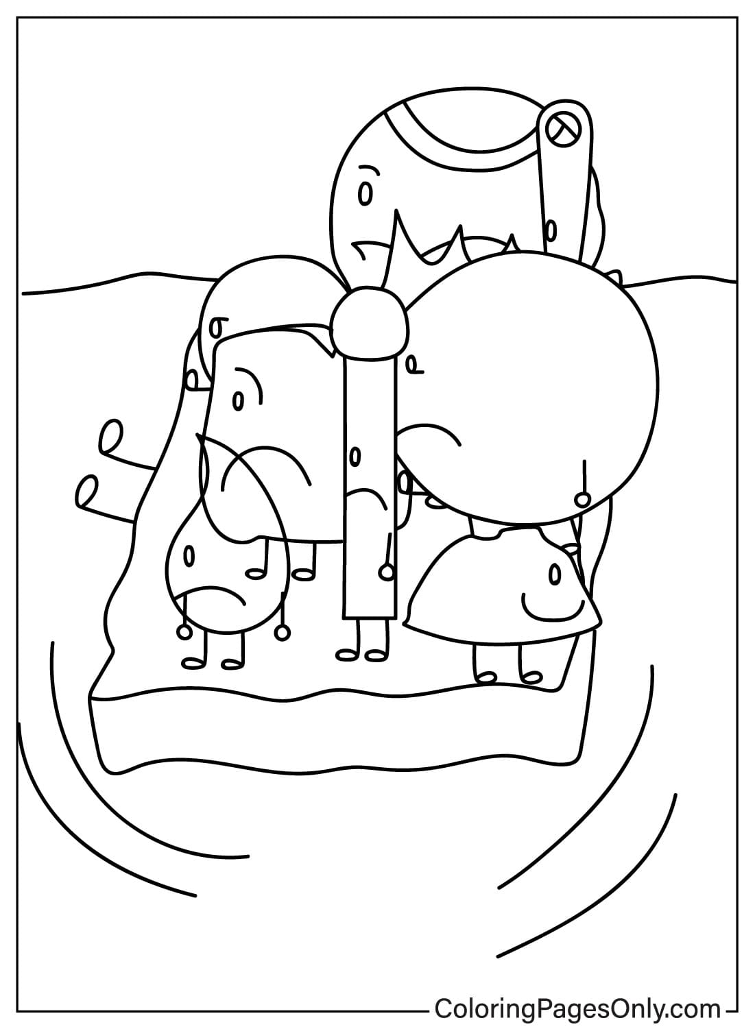 BFDI Coloring Page Printable from Battle for Dream Island