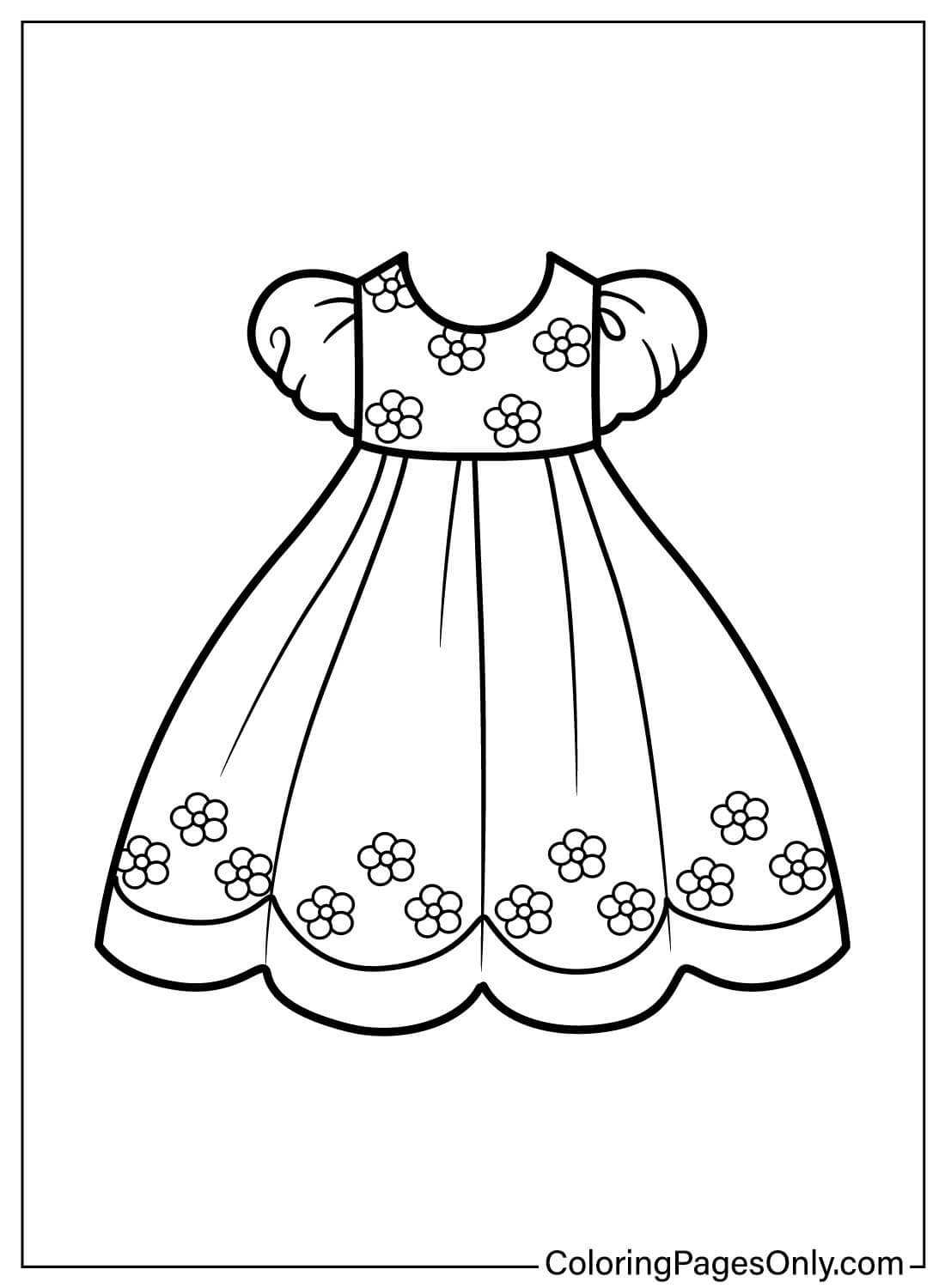 Página de color de vestido de bebé de Vestido de bebé