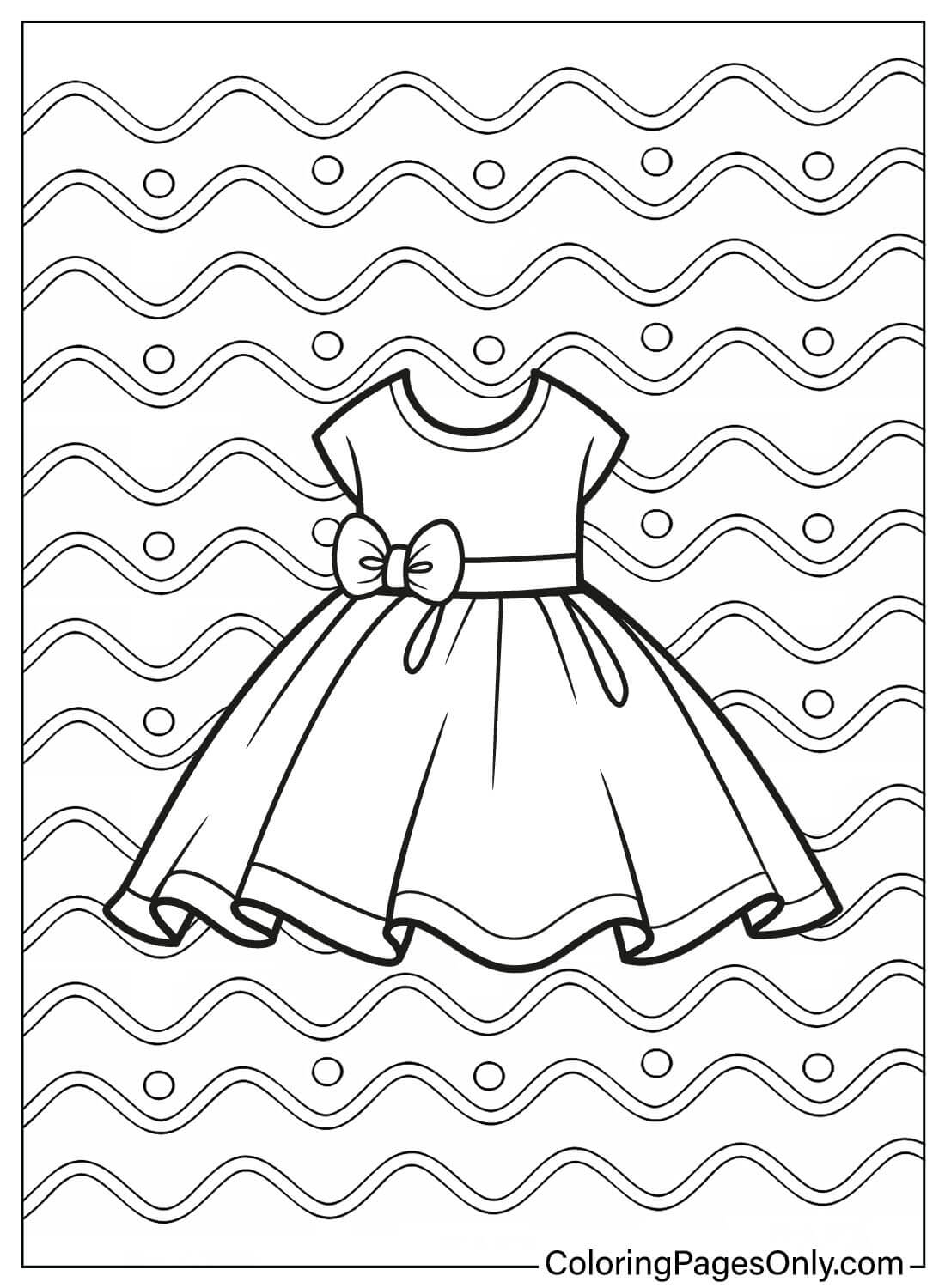 Página para colorear de vestido de bebé para niños de Vestido de bebé