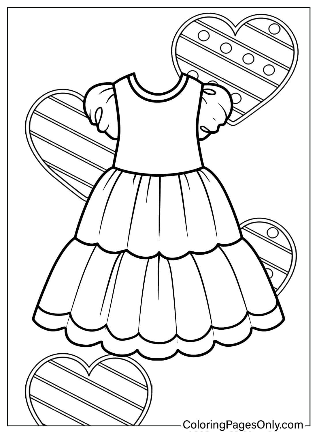 Vestido de bebé para colorear Página JPG de Vestido de bebé