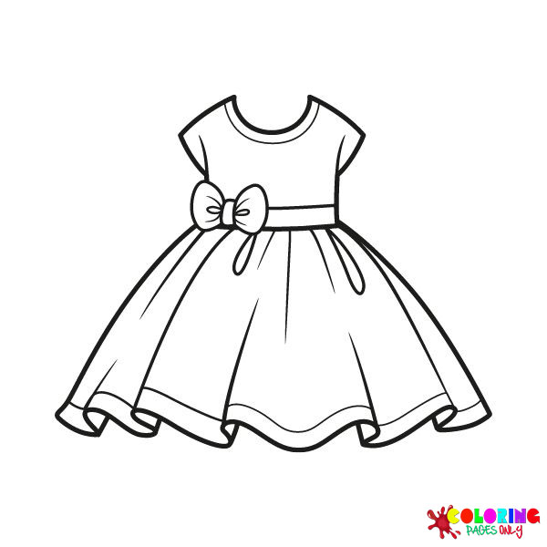 Desenhos para colorir de vestido de bebê