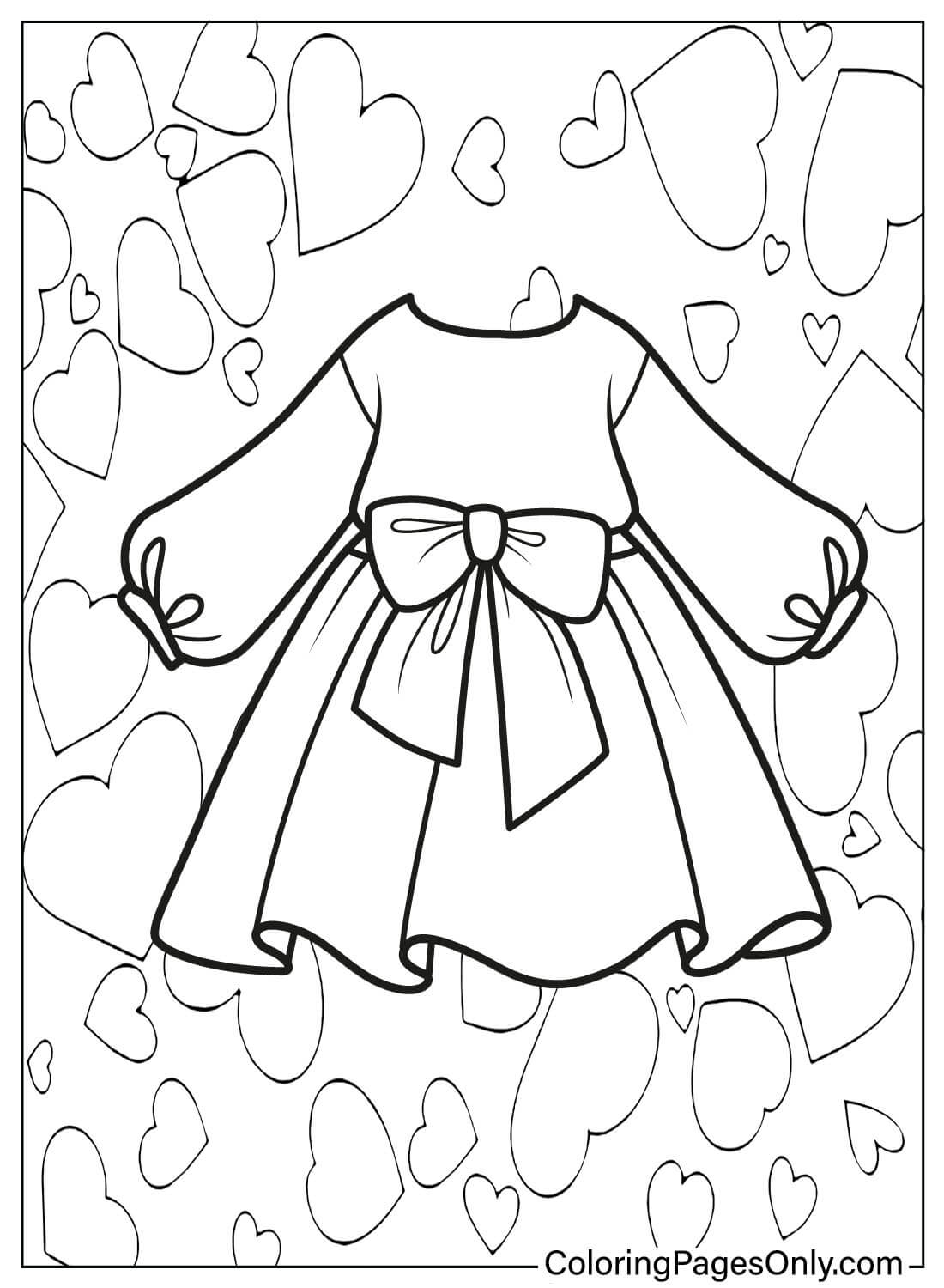 صفحة تلوين فستان الطفل مجانية من فستان الطفل