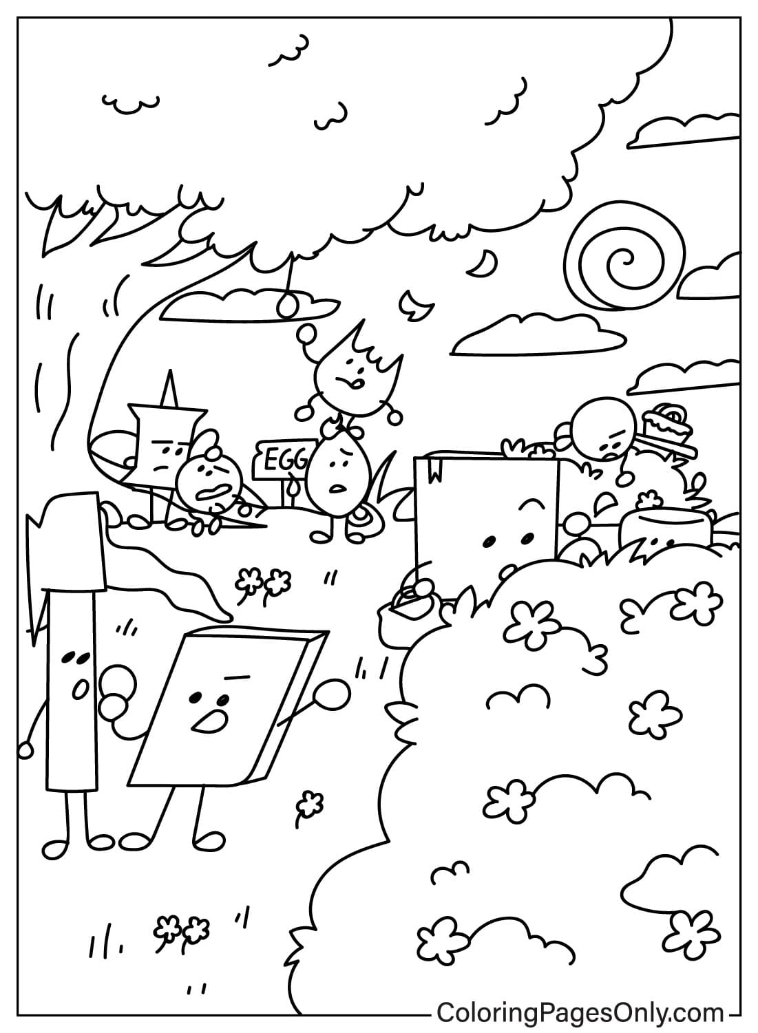 Battle for Dream Island Coloring Page to Printable from Battle for Dream Island