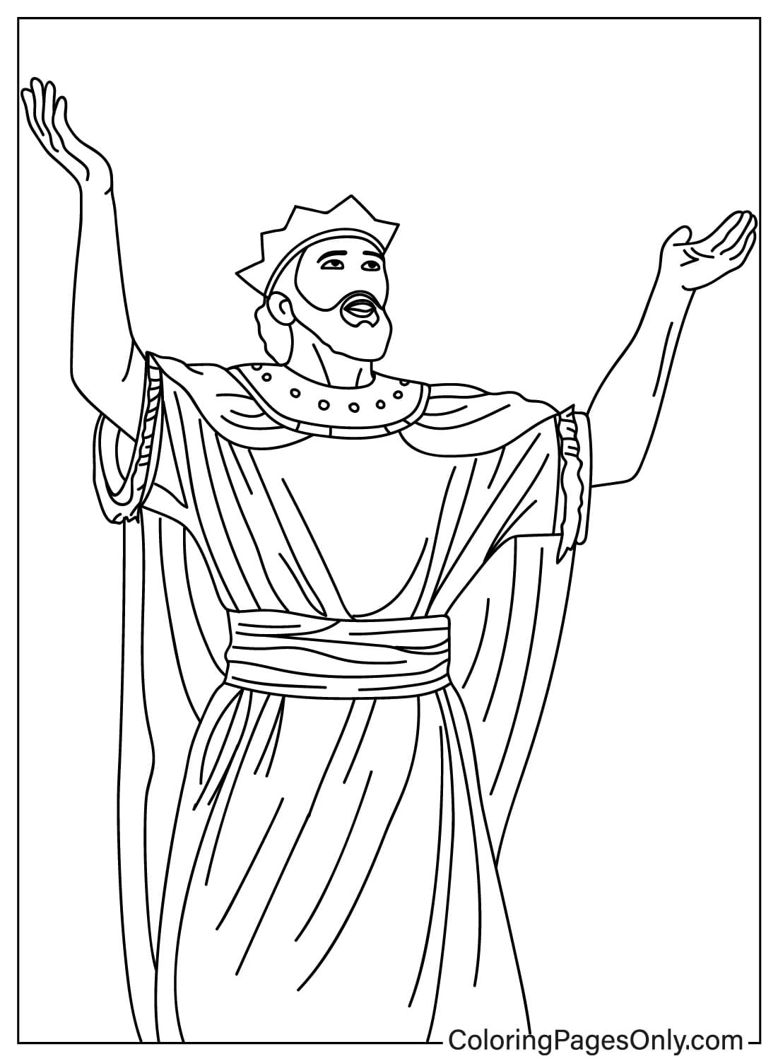 Bible King Solomon Coloring Page from Bible King