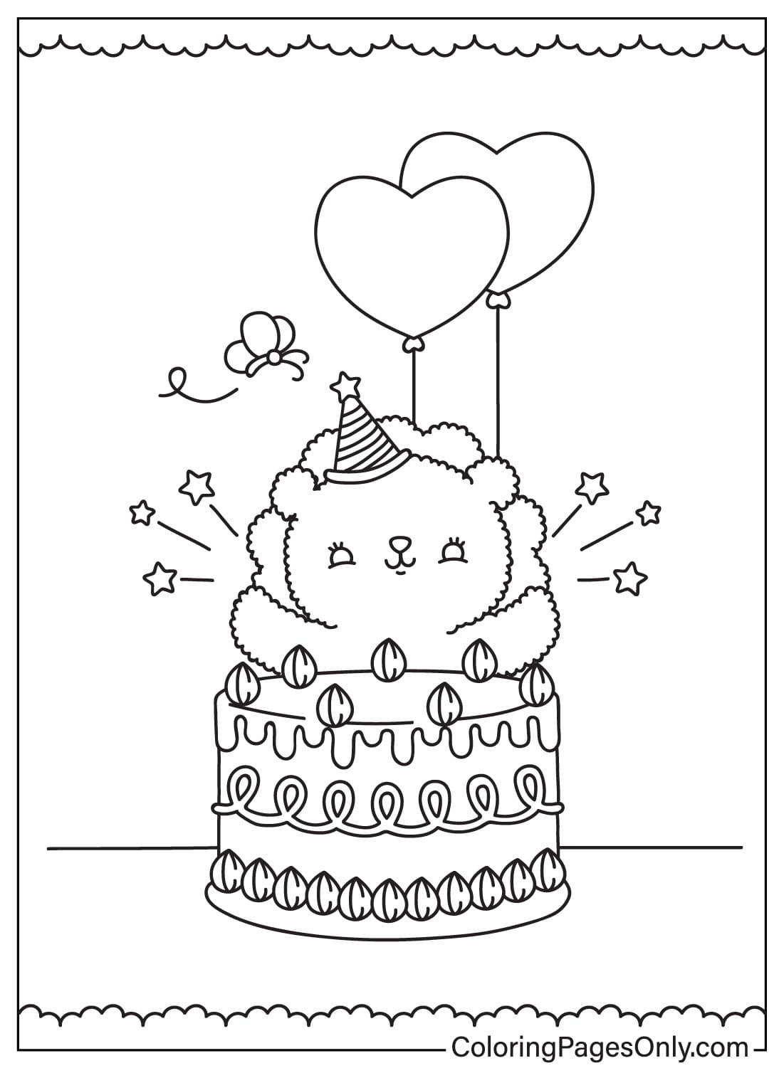 Раскраски для торта ко дню рождения, которые можно скачать с сайта Birthday Cake