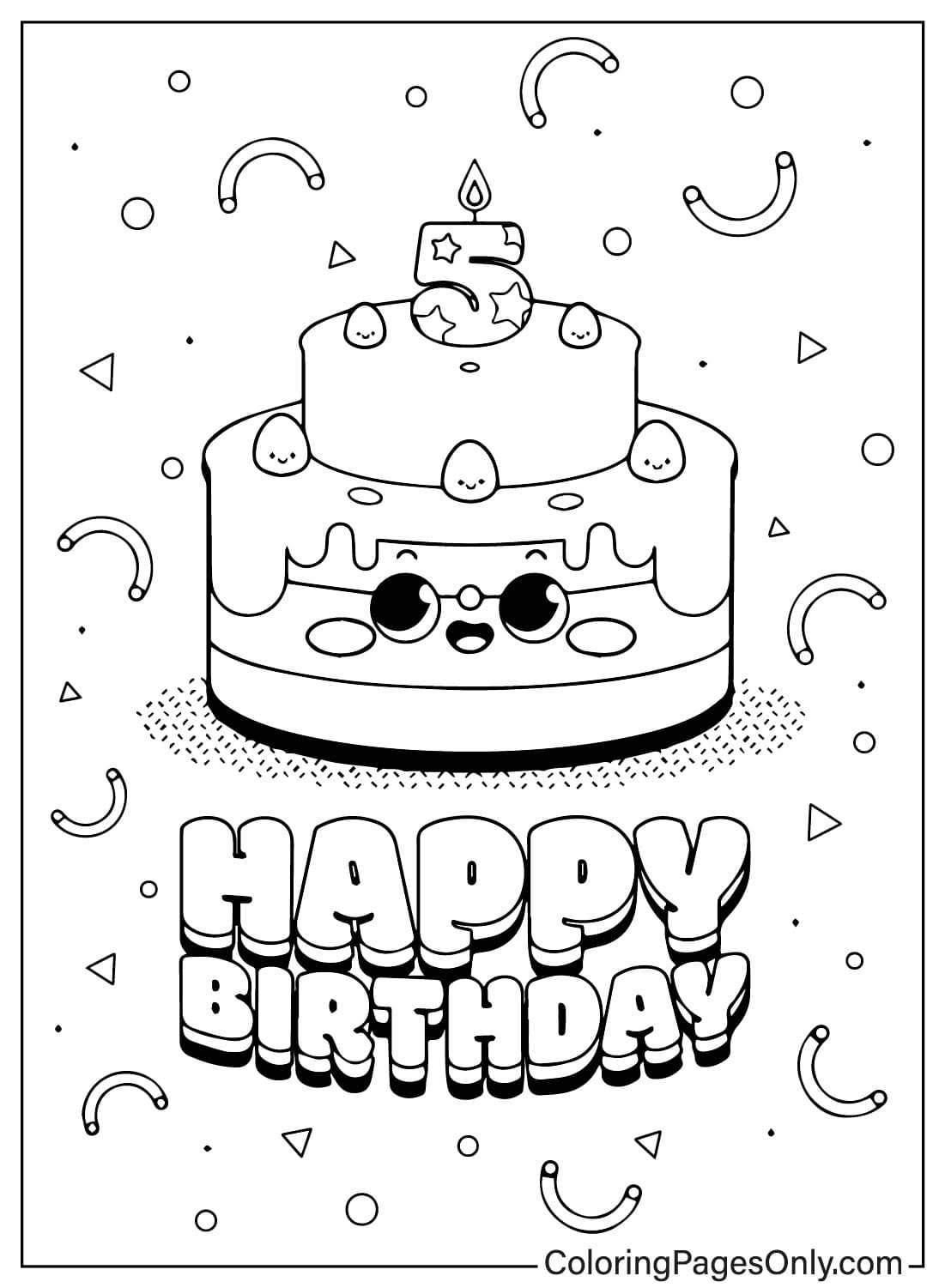 Images de gâteau d'anniversaire à colorier à partir d'un gâteau d'anniversaire