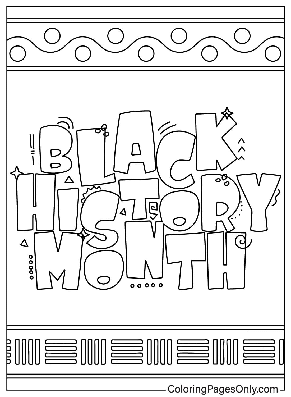 صفحة تلوين شهر التاريخ الأسود لشهر فبراير من فبراير 2024