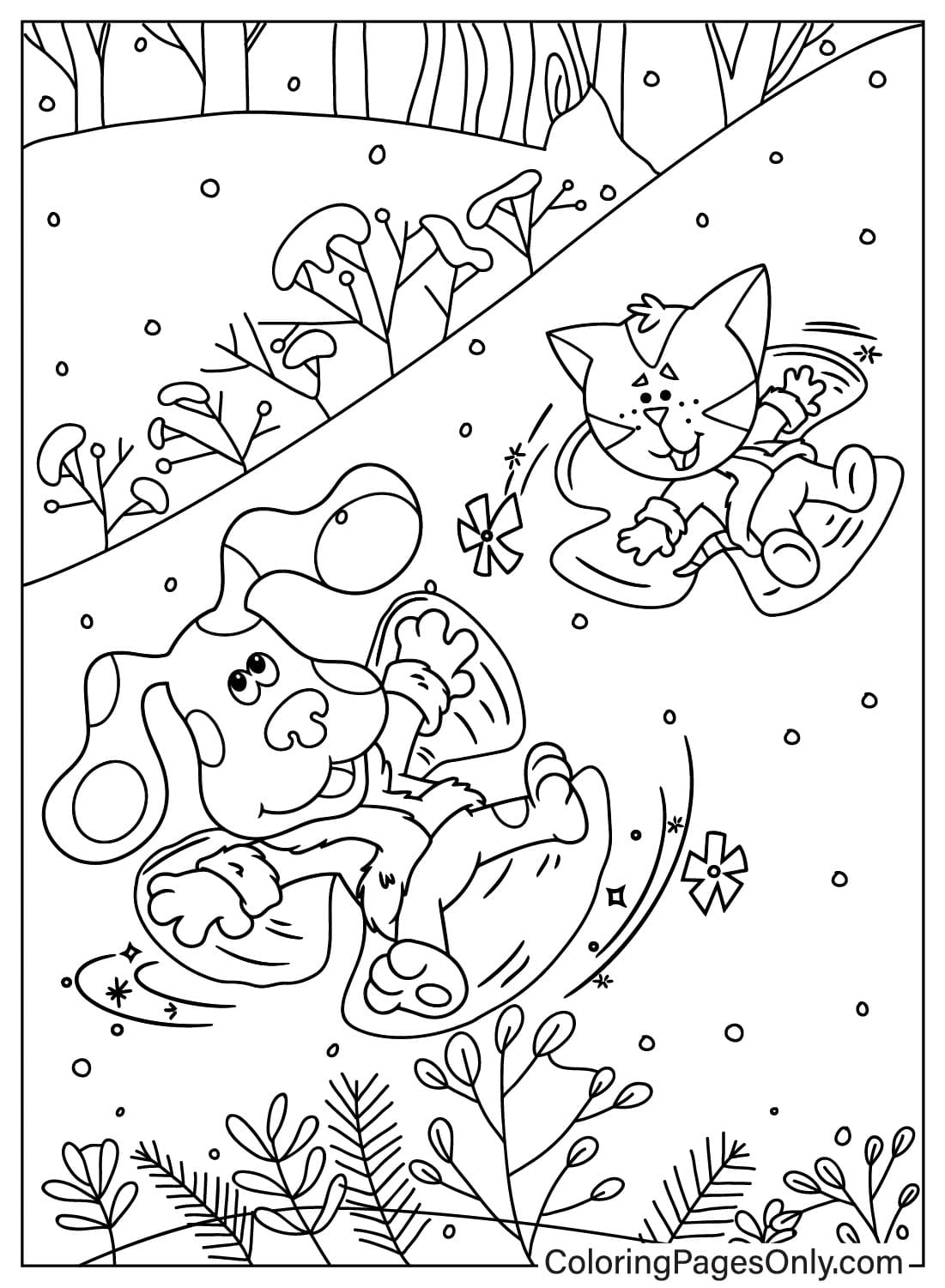 Blue and Periwinkle Coloring Page Free