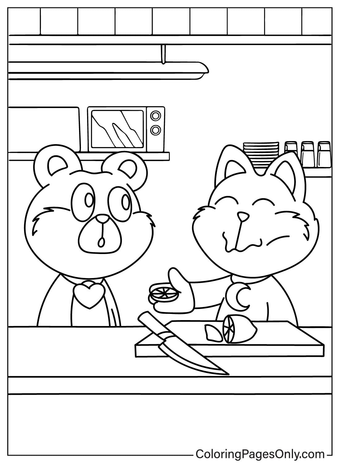 Bobby BearHug, CatNap Coloring Page di Bobby BearHug