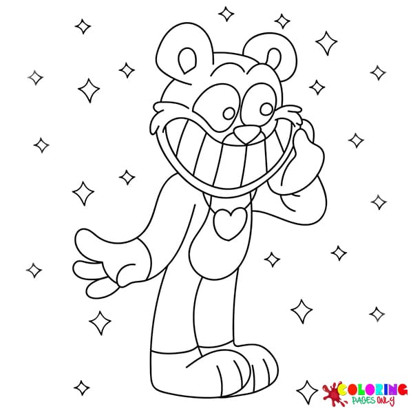 鲍比熊拥抱着色页